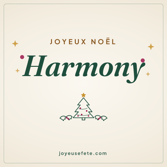 Image carrée « Joyeux Noël Harmony » pour WhatsApp