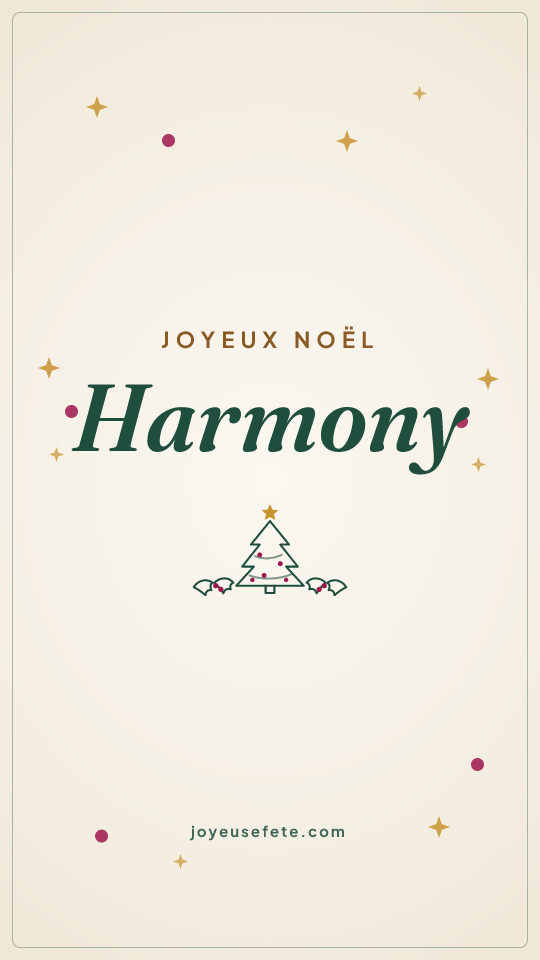 Image « Joyeux Noël Harmony » au format story