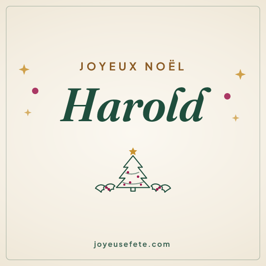 Image carrée « Joyeux Noël Harold » pour WhatsApp