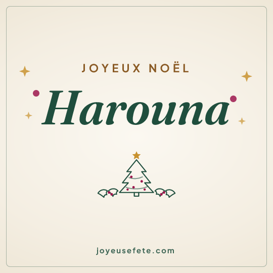 Image carrée « Joyeux Noël Harouna » pour WhatsApp