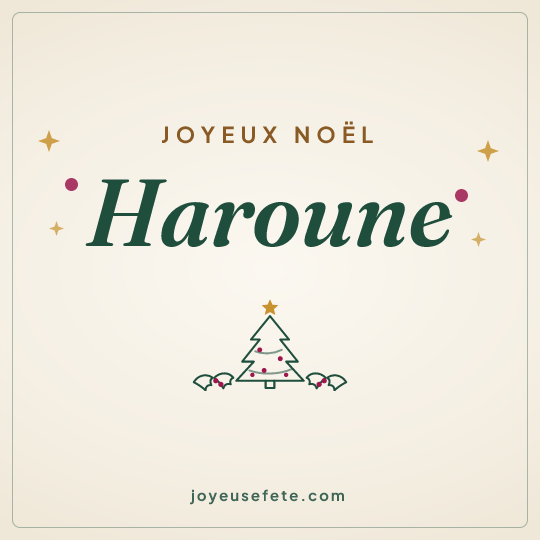 Image carrée « Joyeux Noël Haroune » pour WhatsApp