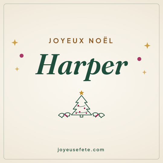 Image carrée « Joyeux Noël Harper » pour WhatsApp