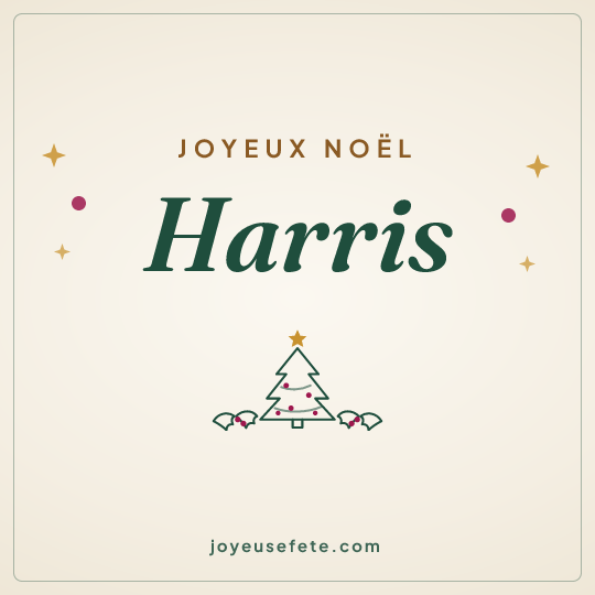 Image carrée « Joyeux Noël Harris » pour WhatsApp