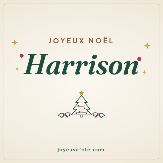Image carrée « Joyeux Noël Harrison » pour WhatsApp