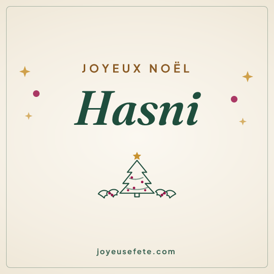 Image carrée « Joyeux Noël Hasni » pour WhatsApp