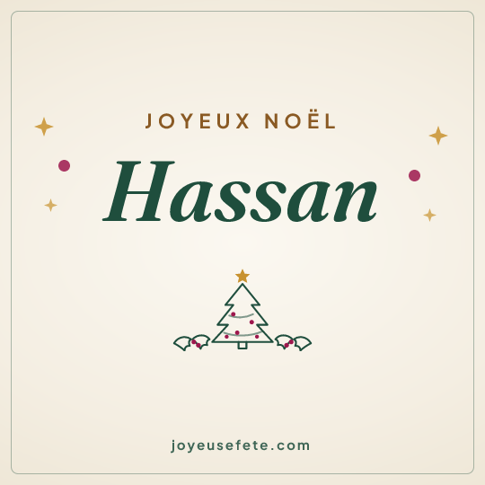 Image carrée « Joyeux Noël Hassan » pour WhatsApp