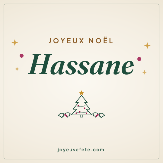 Image carrée « Joyeux Noël Hassane » pour WhatsApp