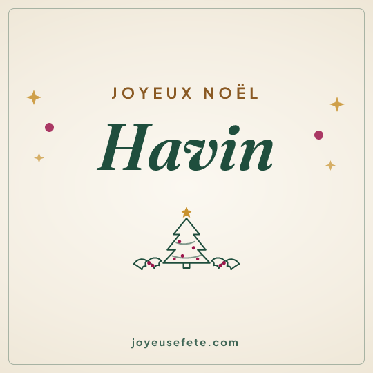 Image carrée « Joyeux Noël Havin » pour WhatsApp