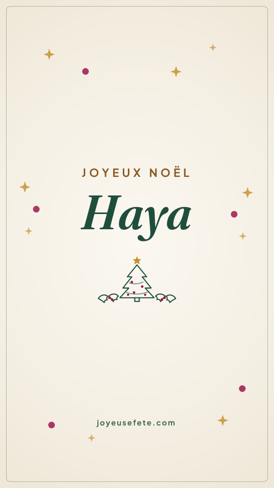 Image « Joyeux Noël Haya » au format story