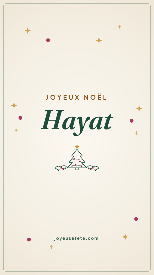 Image « Joyeux Noël Hayat » au format story