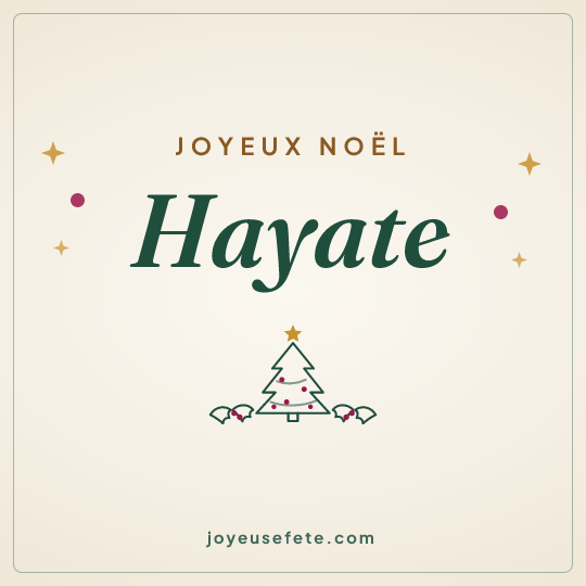 Image carrée « Joyeux Noël Hayate » pour WhatsApp