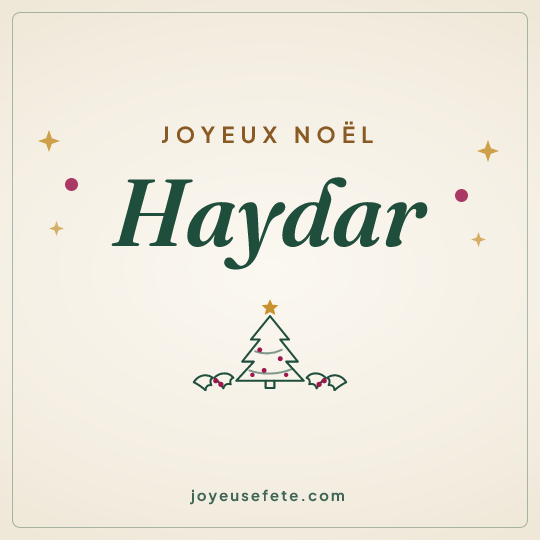 Image carrée « Joyeux Noël Haydar » pour WhatsApp
