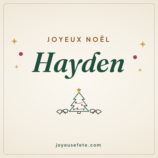 Image carrée « Joyeux Noël Hayden » pour WhatsApp