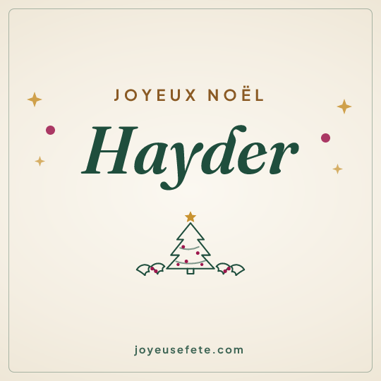 Image carrée « Joyeux Noël Hayder » pour WhatsApp