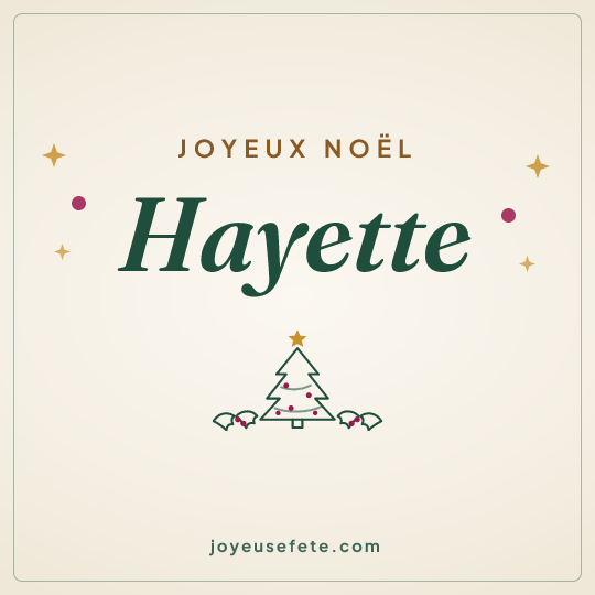 Image carrée « Joyeux Noël Hayette » pour WhatsApp