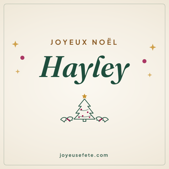 Image carrée « Joyeux Noël Hayley » pour WhatsApp