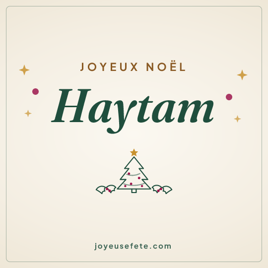 Image carrée « Joyeux Noël Haytam » pour WhatsApp