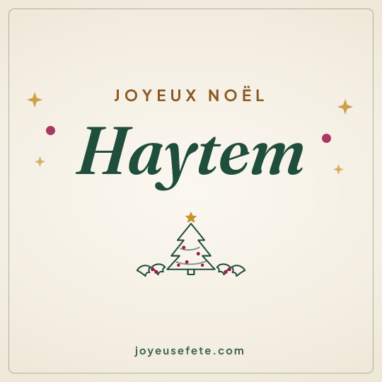 Image carrée « Joyeux Noël Haytem » pour WhatsApp