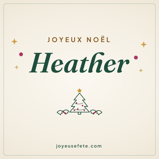 Image carrée « Joyeux Noël Heather » pour WhatsApp
