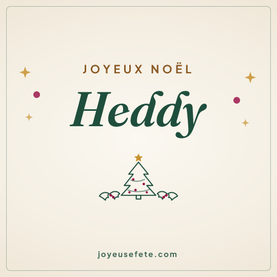 Image carrée « Joyeux Noël Heddy » pour WhatsApp