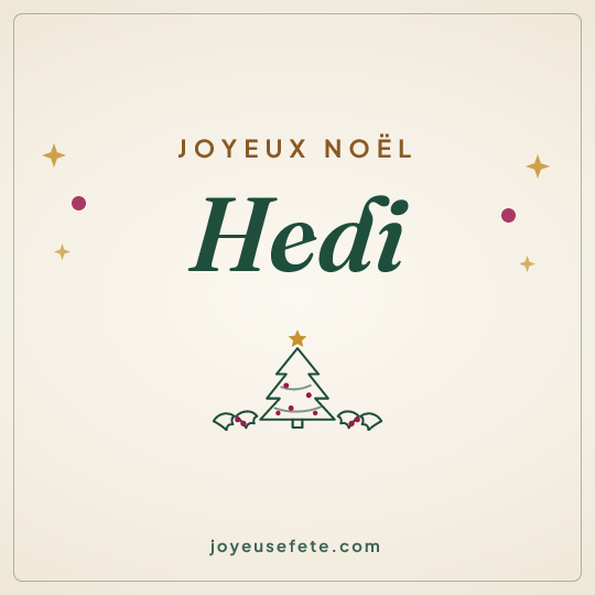 Image carrée « Joyeux Noël Hedi » pour WhatsApp
