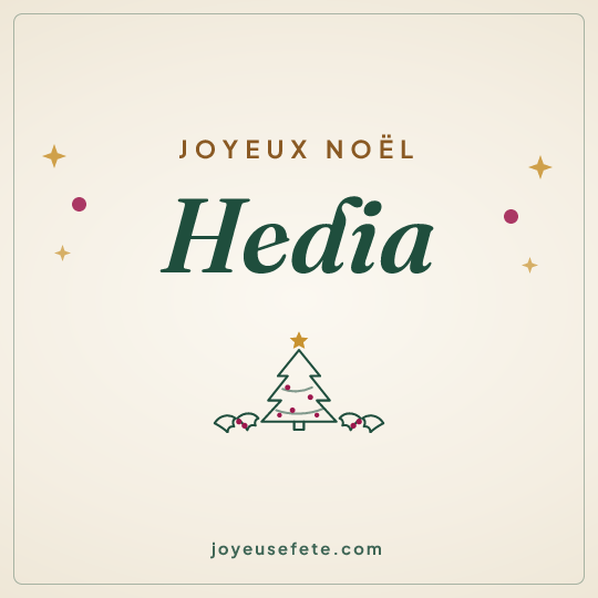 Image carrée « Joyeux Noël Hedia » pour WhatsApp