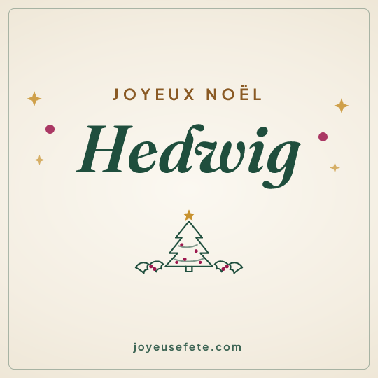 Image carrée « Joyeux Noël Hedwig » pour WhatsApp