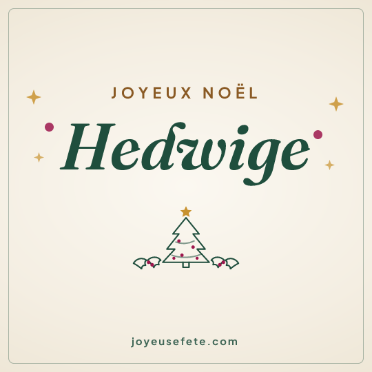 Image carrée « Joyeux Noël Hedwige » pour WhatsApp