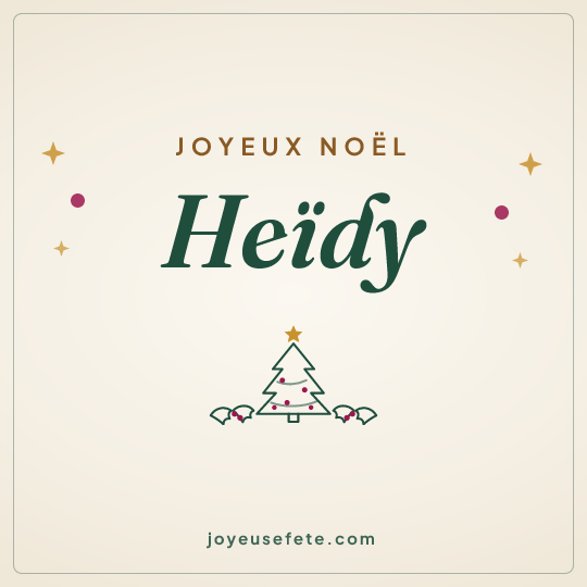 Image carrée « Joyeux Noël Heïdy » pour WhatsApp