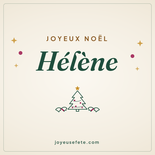 Image carrée « Joyeux Noël Hélène » pour WhatsApp