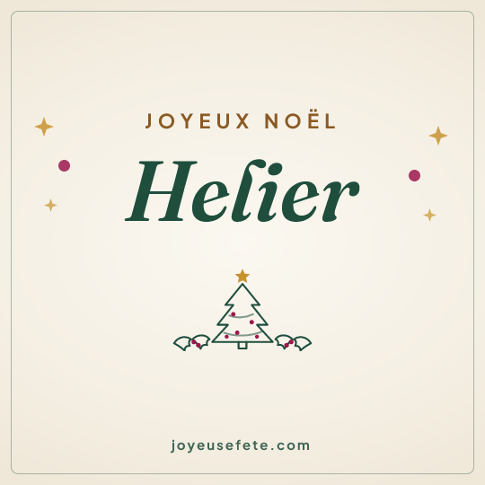 Image carrée « Joyeux Noël Helier » pour WhatsApp