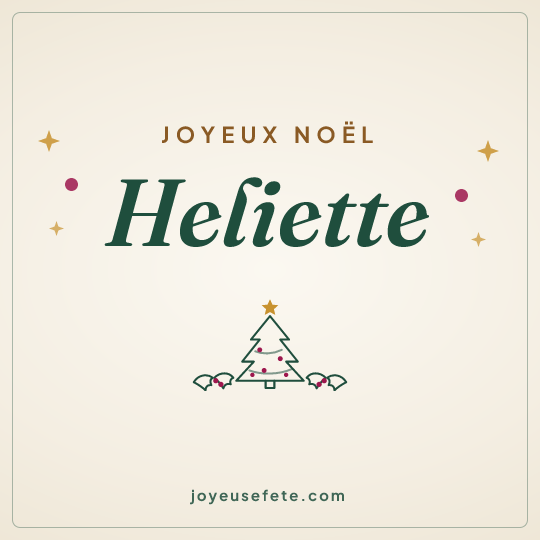 Image carrée « Joyeux Noël Heliette » pour WhatsApp