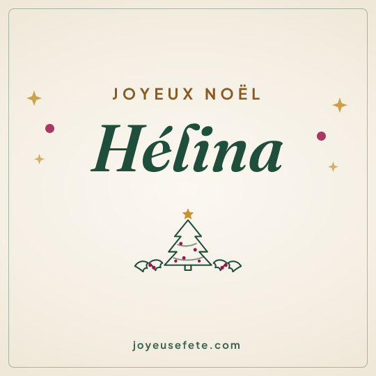 Image carrée « Joyeux Noël Hélina » pour WhatsApp