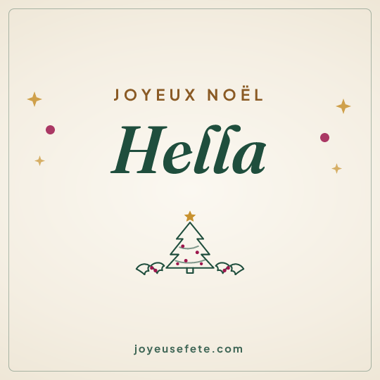 Image carrée « Joyeux Noël Hella » pour WhatsApp