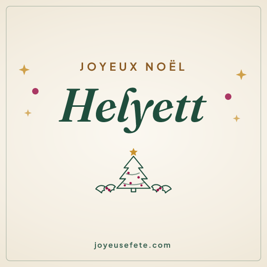 Image carrée « Joyeux Noël Helyett » pour WhatsApp