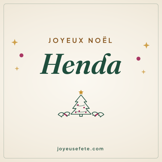 Image carrée « Joyeux Noël Henda » pour WhatsApp