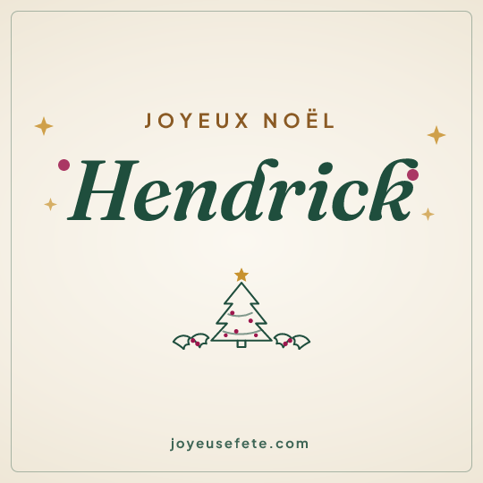 Image carrée « Joyeux Noël Hendrick » pour WhatsApp