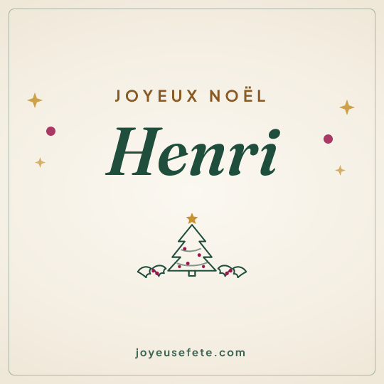 Image carrée « Joyeux Noël Henri » pour WhatsApp