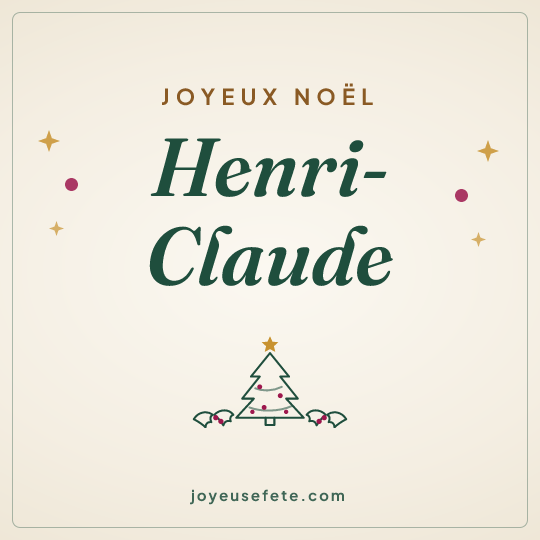 Image carrée « Joyeux Noël Henri-Claude » pour WhatsApp