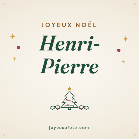 Image carrée « Joyeux Noël Henri-Pierre » pour WhatsApp