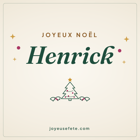 Image carrée « Joyeux Noël Henrick » pour WhatsApp