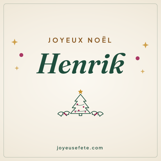 Image carrée « Joyeux Noël Henrik » pour WhatsApp
