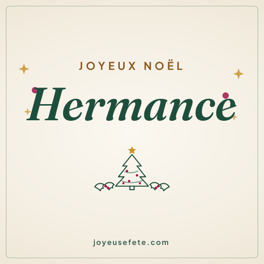 Image carrée « Joyeux Noël Hermance » pour WhatsApp