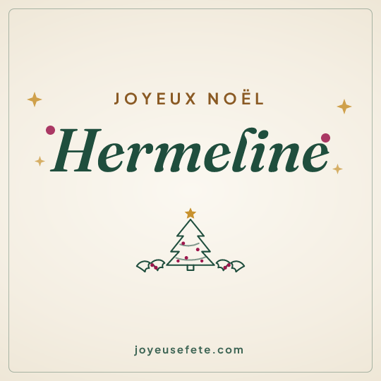 Image carrée « Joyeux Noël Hermeline » pour WhatsApp