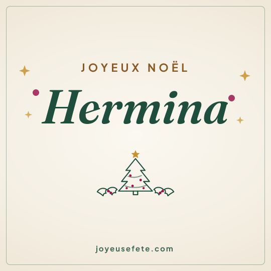 Image carrée « Joyeux Noël Hermina » pour WhatsApp