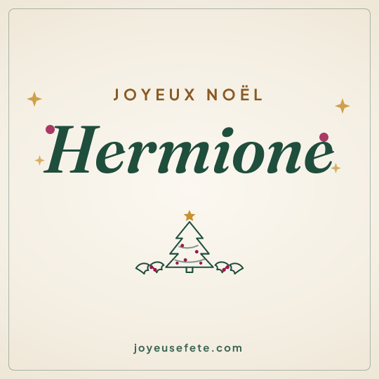 Image carrée « Joyeux Noël Hermione » pour WhatsApp
