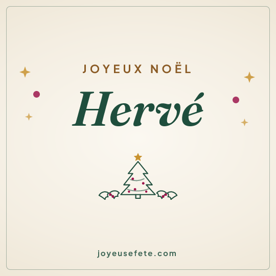 Image carrée « Joyeux Noël Hervé » pour WhatsApp