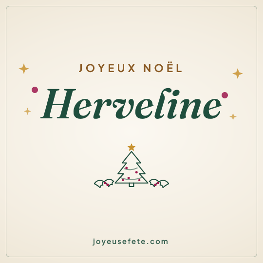 Image carrée « Joyeux Noël Herveline » pour WhatsApp