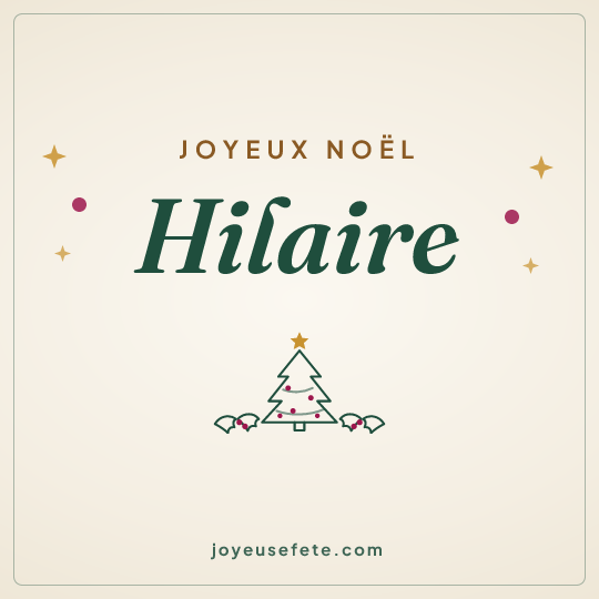 Image carrée « Joyeux Noël Hilaire » pour WhatsApp
