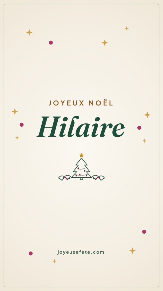 Image « Joyeux Noël Hilaire » au format story